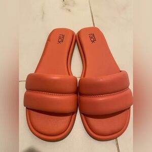 rack Room Shoes Orange Padded Slide Sandals for Women